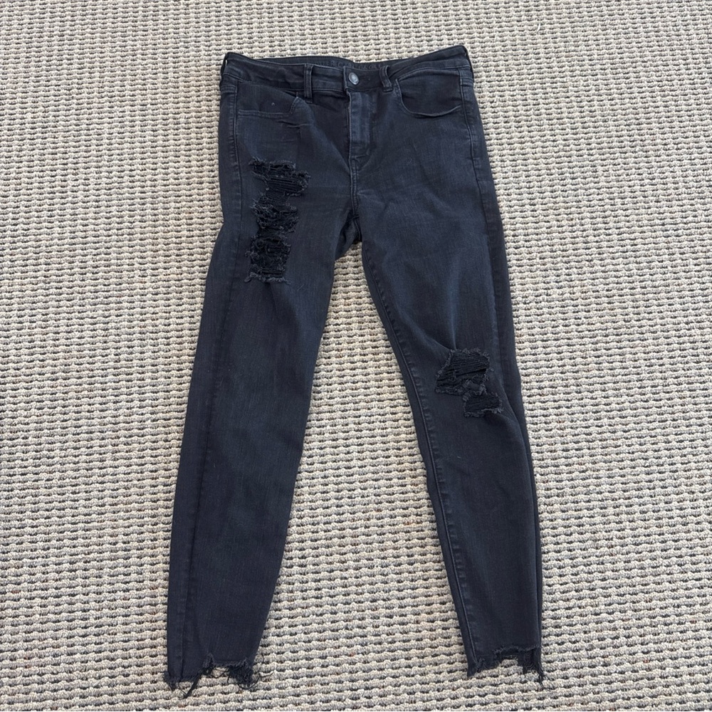 American Eagle Distressed Black Women Jeans